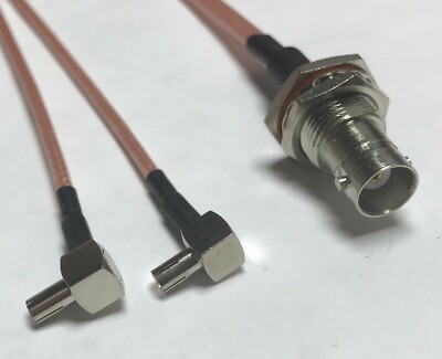 BNC Female Bulk to 2 TS9 Male Angle Split RG316 Coax High Quality US Pick Length