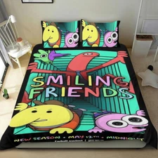 Smiling Friends Bedding Set 3 Piece Twin Lightweight For Kids Duvet Cover Set