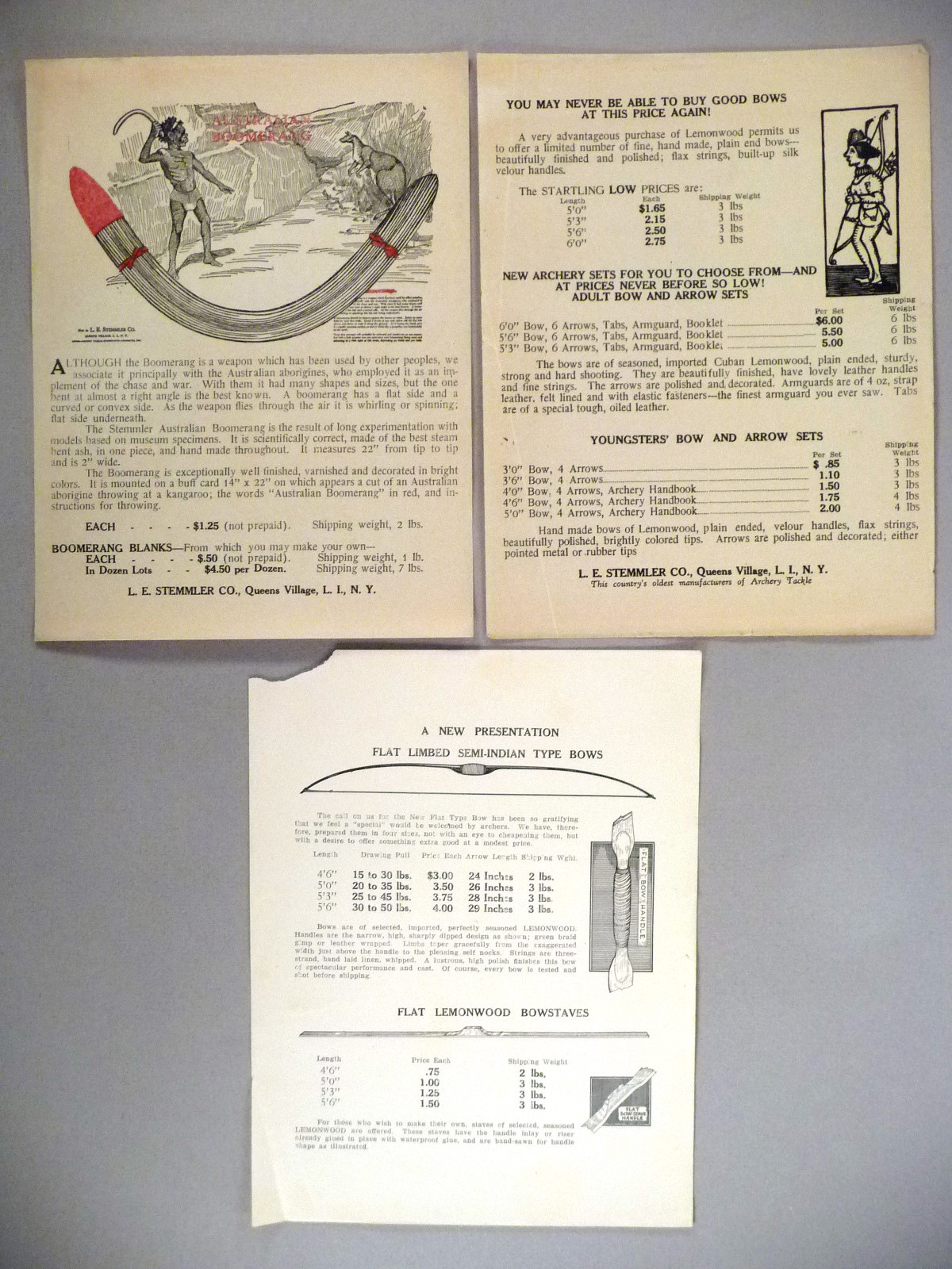 L.E. Stemmler Archery CATALOG circa 1930's eBay