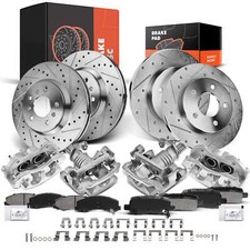 Drilled Brake Rotors & Brake Pad Kit + Brake ...