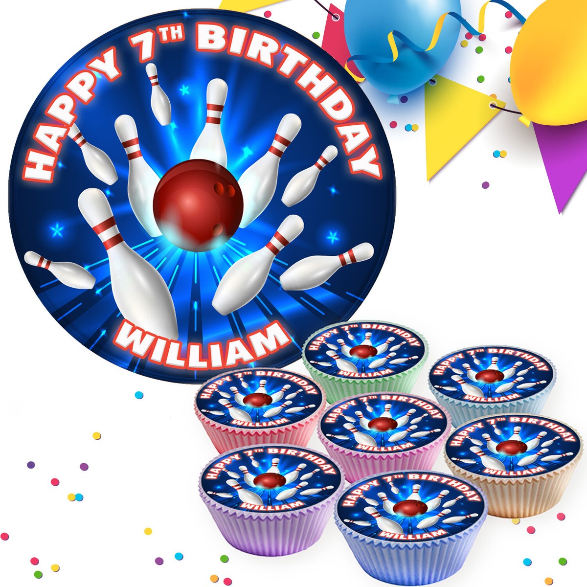 Bowling Pin Cupcakes Bowling Cupcake Toppers, Bowling Strike Cupcake