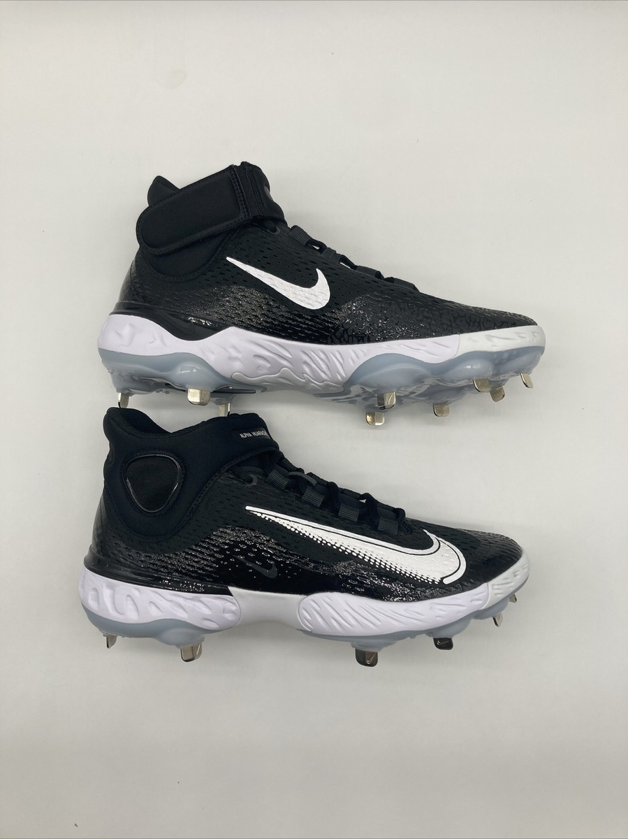 Nike Alpha Huarache Elite 4 Mid Black Baseball Cleat DJ6520-001