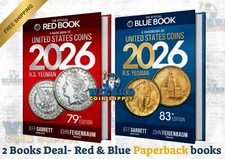 New 2026 Official Red Book Price Guide For US Coins + Blue Book Paperback Bundle