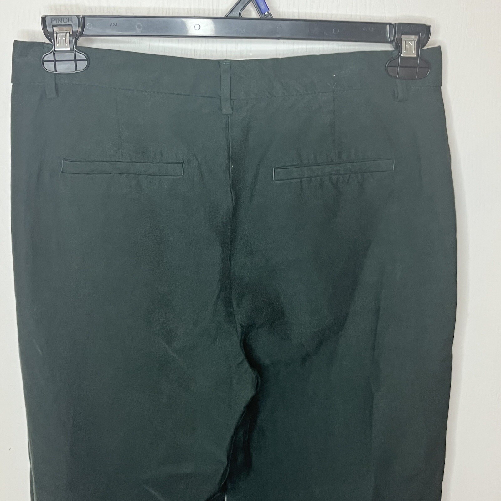 Zara Basic Capri Pant Women Small Green Straight Leg Casual Cuffed thumbnail 8