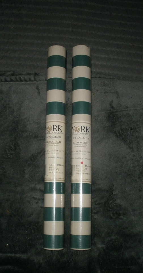 Papel de parede fino York Wallcoverings 2 rolos duplos 56sfx2 Patt BR4443 listra verde - Imagem 2 de 4