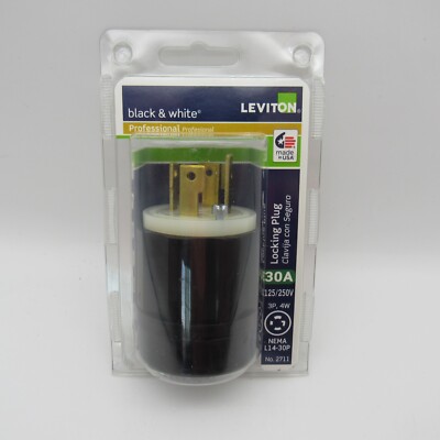Leviton Plus Pro 2711-CS Locking Plug 30 Amp 250V 3P 4W