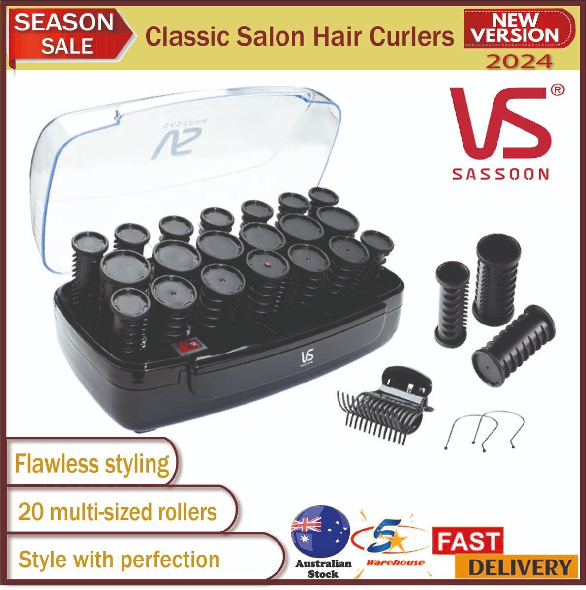 Classic Salon Hair Curlers Heated Setter Multi Curls Vs Sassoon 20