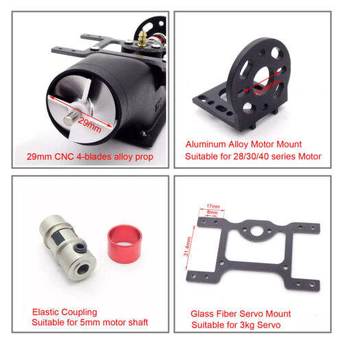 3660 KV1620 Brushless Motor Water Thrust Jet Pump 29mm CNC Props for RC Jet Boat - Picture 6 of 17