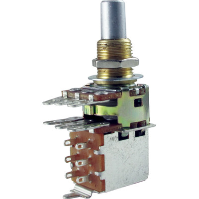 Bourns Dual Mini Guitar Potentiometer W/ Push Pull Switch, 250K Audio, Solid Shaft (609722126076)