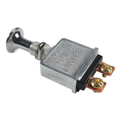 75 Amp Heavy Duty Push / Pull Switch - On / Off SPST - 6 thru 28 Volts DC