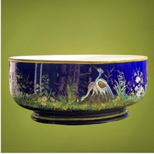 Superbe Rare Ancienne Jardinière Cache-pot Emaux de Longwy ХIX Ème siècle