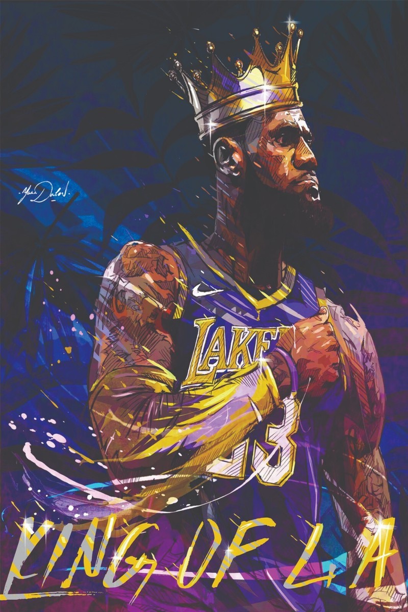 LEBRON JAMES KING OF LA CANVAS WALL ART READY TO HANG CP19 | eBay