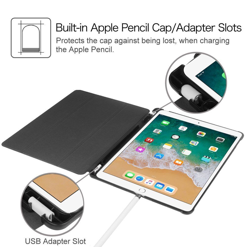 For Apple iPad Pro 10.5 Inch 2017 Case Cover with Built-in Apple Pencil  Holder