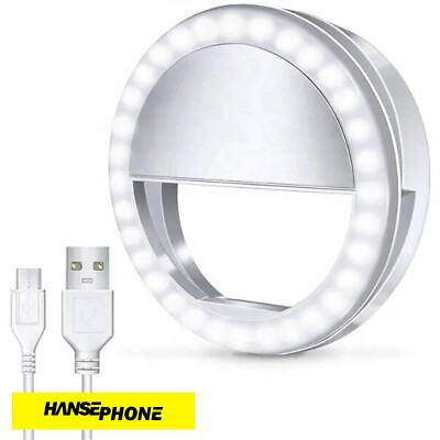 LED Ringlicht Selfie Licht Handy Ringleuchte USB Wiederaufladbar Ringlicht
