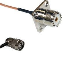 RG316 UHF Female Flange to RP-TNC Male Angle RF Cable Rapid-SHIP LOT