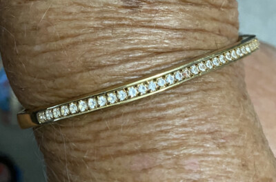 Vintage Avon 100th Anniversary (1886-1986) Bracelet Gold Tone Rhinestone Bangle