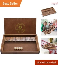 Portable Shut The Box Dice Game with Lid - 12 Number Strategy Game for All Ages