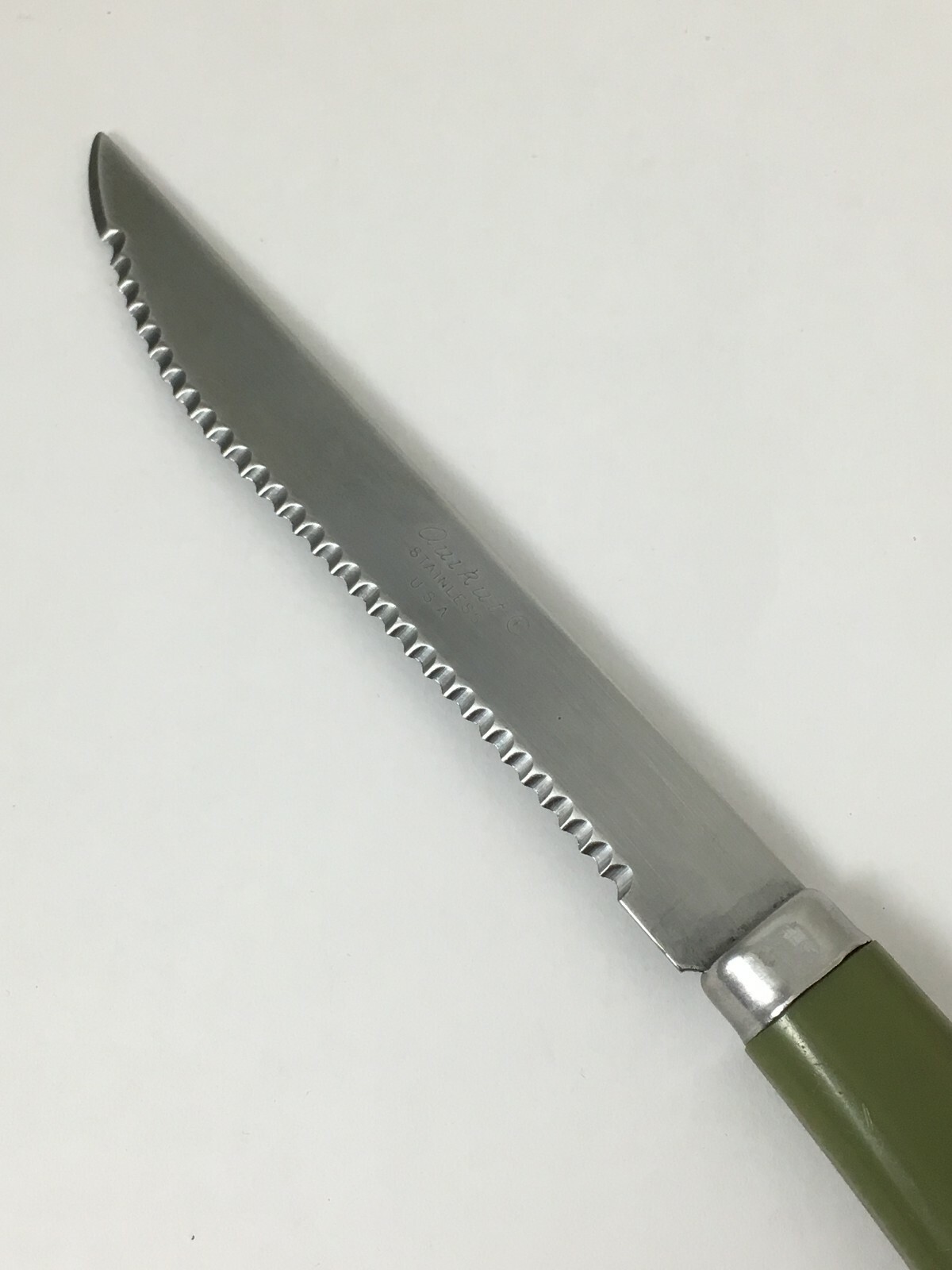 Vintage Quikut Green Handled Stainless Steak Knife USA eBay