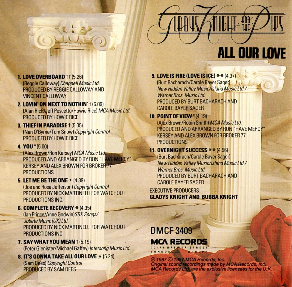 Gladys Knight & The Pips - All Our Love (UK Edition) CD MCA DMCF 3409 (1987) - Bild 3 von 3