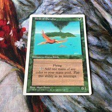MTG Magic The Gathering Birds Paradise 4th Ed English Misprint/Miscut Card