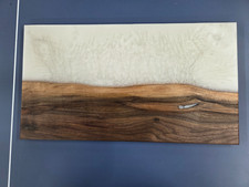 Black Walnut and White Epoxy Resin Charcuterie board cutting board 17 1/2"x9 3/4