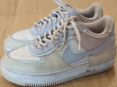 Nike Air Force 1 Herren Sneaker Weiß Blau Beige EU 37,5 CI0919-106 Leder