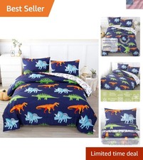 Dinosaur Kids Bedding Set Comforter Pillow Cover Full Size Cartoon Dinosaur