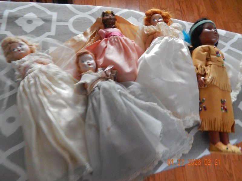 Antique Dolls (5) from 40's to 50's - Need  TLC - Good for Parts
