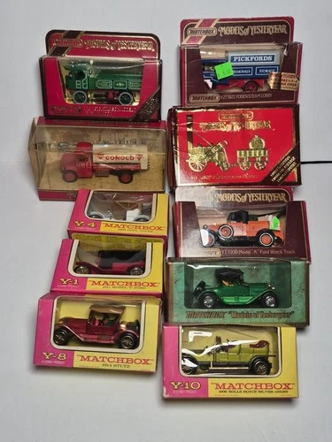 Vintage Lot of 10 Matchbox Models of Yesteryear Cars In Box