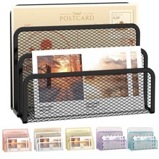 Countertop Mail Organizer with 3 Slots   Black Desk File Holder