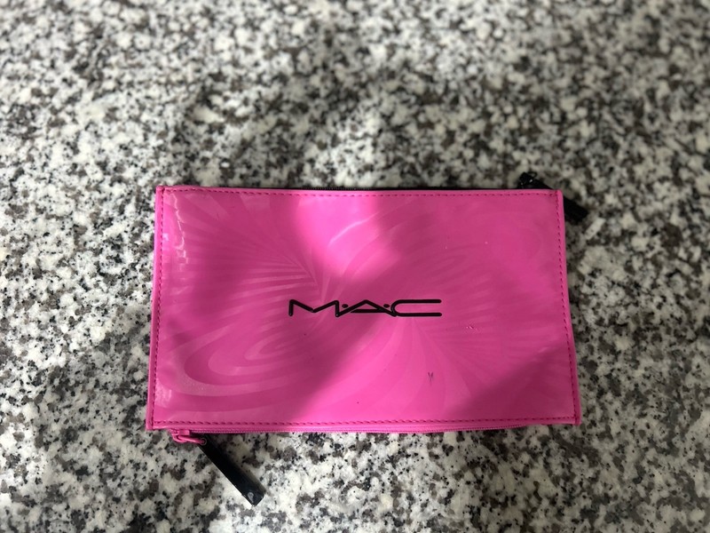 MAC BERRY/RED VINYL COSMETIC MAKEUP CASE BAG NEW AUTHENTIC