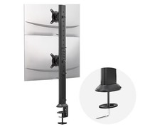 Image of HEMUDU Dual Monitor Articulating Desk Mount Arm Stand - Vertical Stack 13-34"