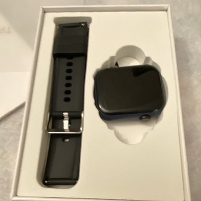 Smart Watch with Black Silicone Band and Black Case, Stylish Design