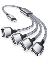 USB-C OTG Splitter Y Cable 3.3FT,Type-C Male to 4 Female USB 2.0 Hub,Multi USB P