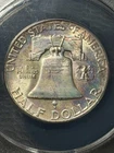 Mint Set Toned 1949 Silver Franklin Half Dollar MS 63 FBL ANACS