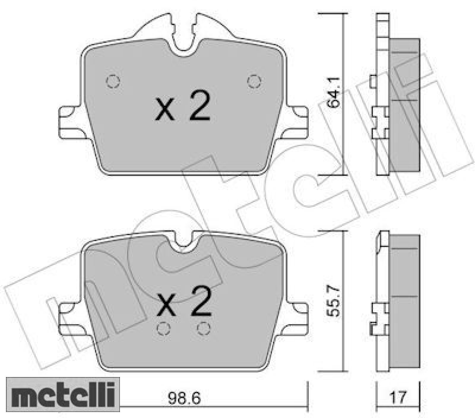 metelli 22-1265-0 Bremsbelagsatz für Scheibenbremse Bremsbelagsatz