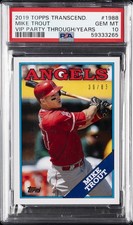 2019 TRANSCENDENT VIP PARTY MIKE TROUT THROUGH THE YEARS MIKE TROUT #/83 PSA 10
