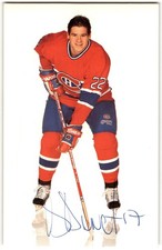 Benoit Brunet 1990-91 Team Postcards Auto #22 In Person Montreal Canadiens