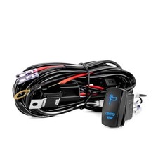 160W Wiring Harness Kit with 16AWG 1 Lead 12V Rocker Switch Relay Lighted Whip