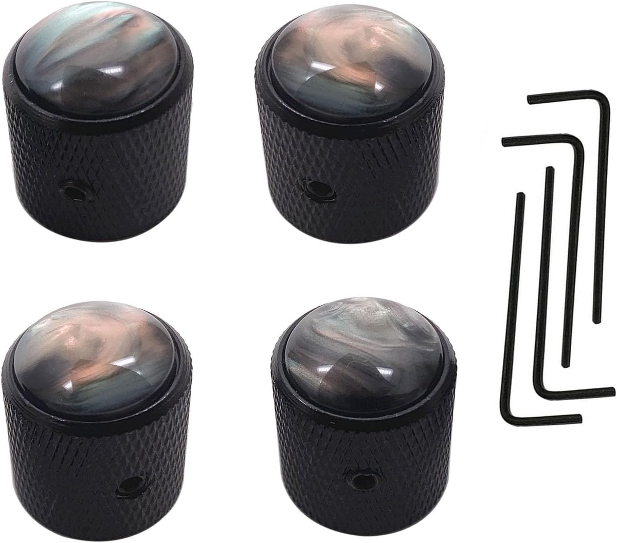 4Pcs Pearl Top Guitar Dome Knob Volume Tone Control Knobs with