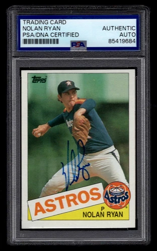 NOLAN RYAN SIGNED 1985 TOPPS BASEBALL CARD #760 PSA/DNA AUTOGRAPH HOF