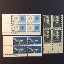 USA, 1193, 1194, 1195, PLATE BLOCKS, MINT, NH, VINTAGE COLLECTION