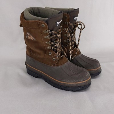 Rocky Snow Boots Men 9 Brown 200g Thinsulate Insulated Leather Duck Boots