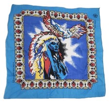 Vintage Southwestern Native American Print Bandana Chief Eagle Springs USA