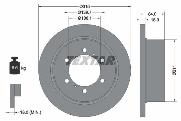 2X Bremsscheibe Hinten Textar 92093100 FÜR Mitsubishi-image