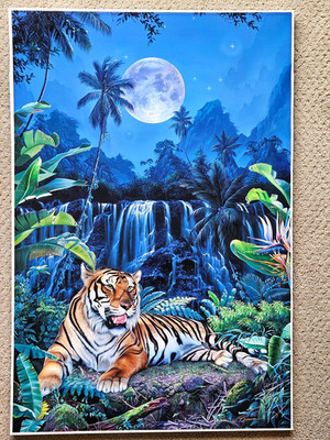 ''Eyes of the Tiger'' Christian Riese Lassen A.P. 19/50, Gilcee on Canvas.