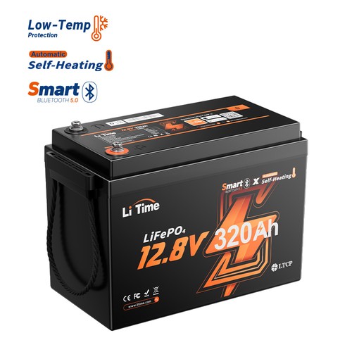 Refurbished LiTime 12V 320Ah mini Self Heating Bluetooth Lithium Battery For RV