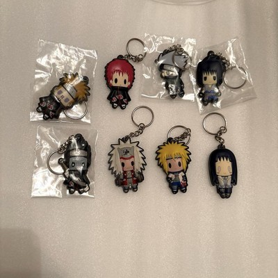NARUTO Rubber Keychain Lot of 8 Kakashi Sasuke Hinata Jiraiya Anime Character