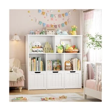 FOTOSOK Toy Storage Organizer with 3 Movable Drawers, Toy Organizer with Hidd...