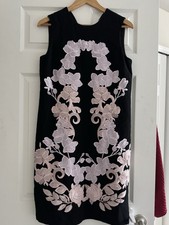 Authentic Dolce & Gabbana Floral Embroidered Crepe Mini Dress, Size 42 (US 6)